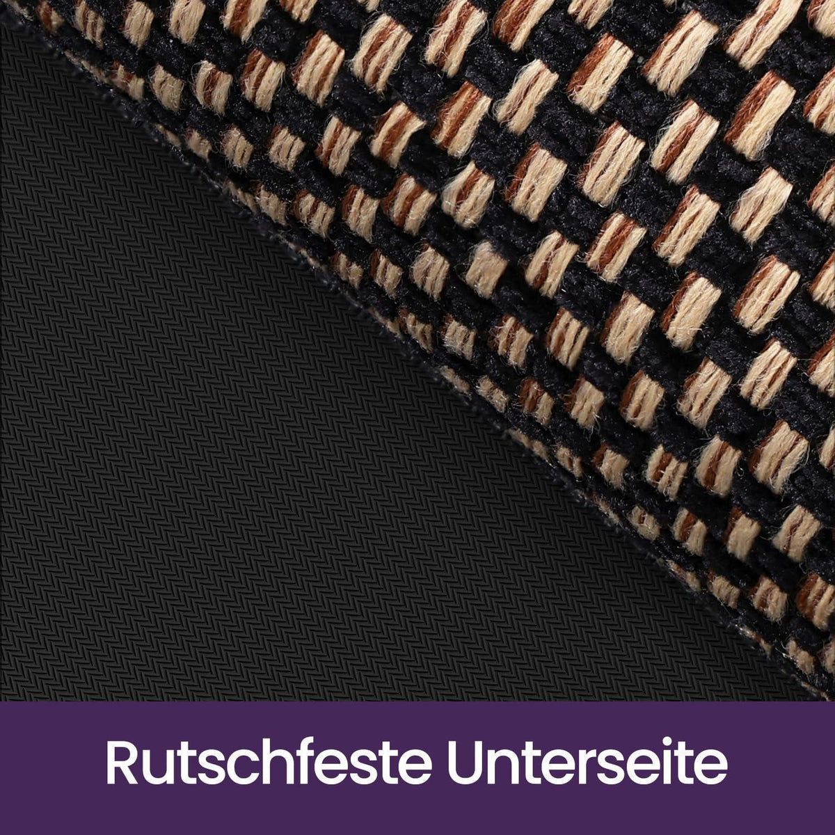 Fußmatte Innen rutschfest 90x140 cm Schwarz