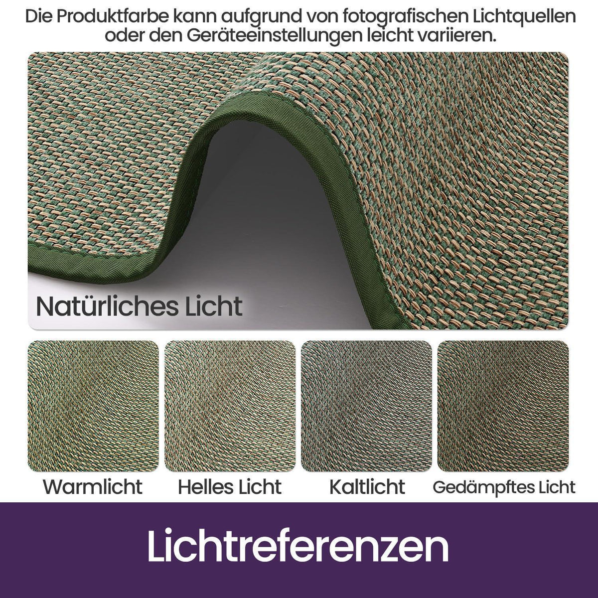 Fußmatte Grün 60x90 cm - Rutschfest & Saugstark