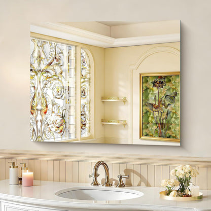 Rahmenloser Badezimmerspiegel 75x90 cm – HD Spiegelung, Robust & Modern