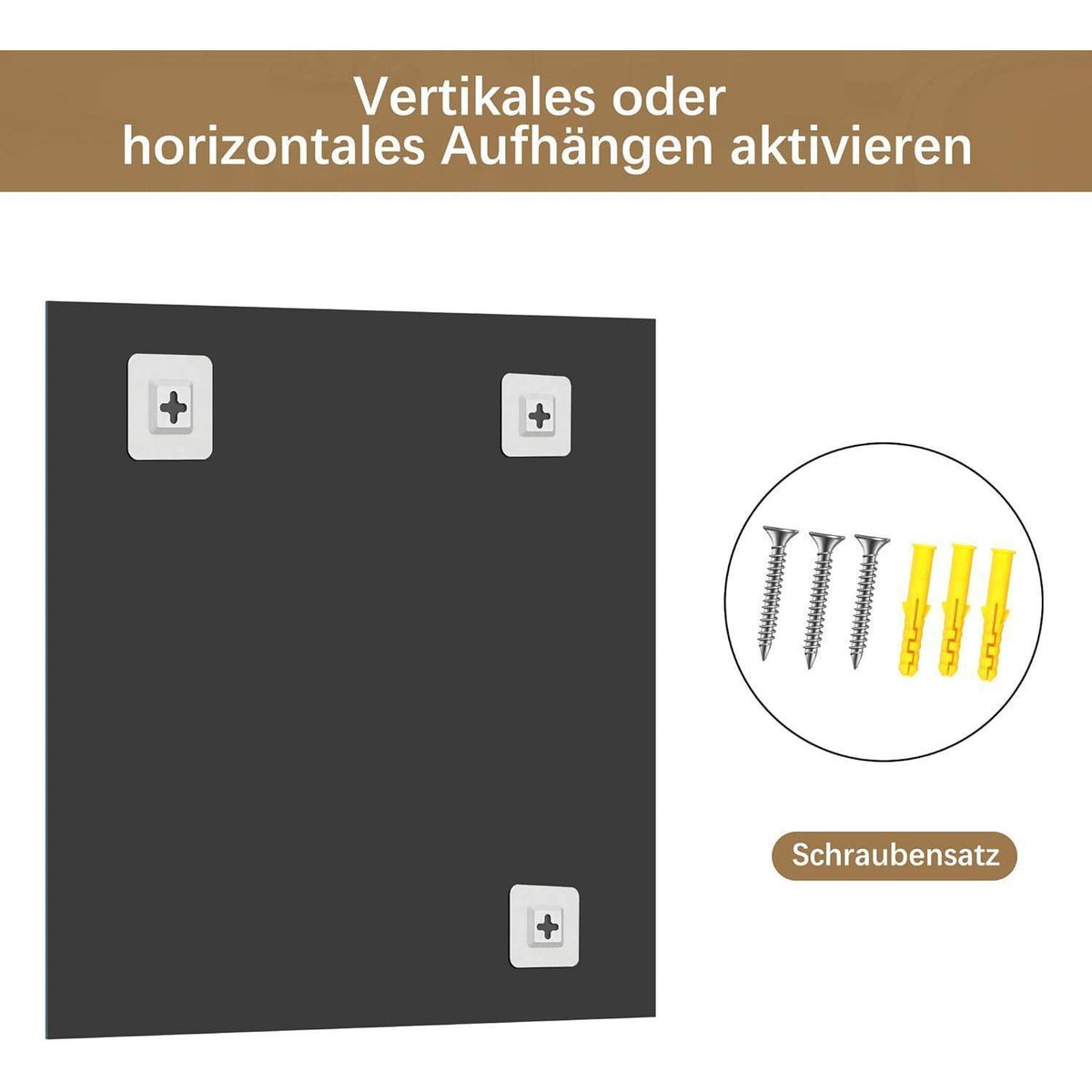 Rahmenloser Badezimmerspiegel 75x90 cm – HD Spiegelung, Robust & Modern