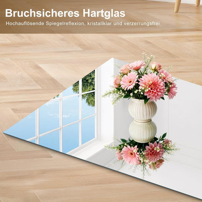 Rahmenloser Badezimmerspiegel 75x90 cm – HD Spiegelung, Robust & Modern