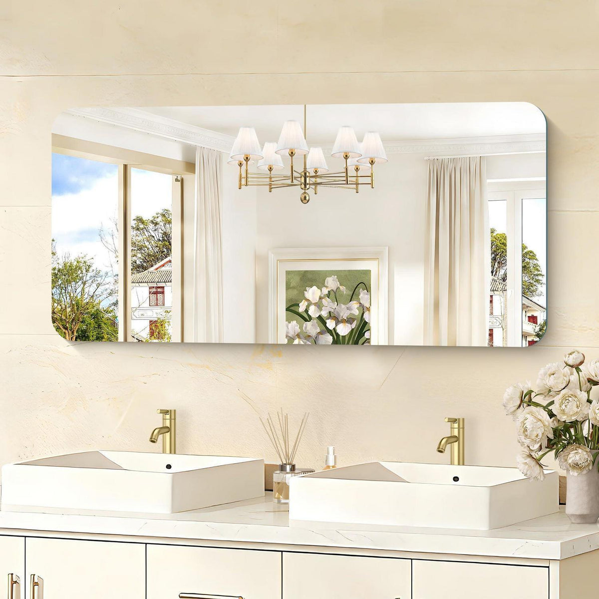 Rahmenloser Badezimmerspiegel 120x60cm – Klar & Robust