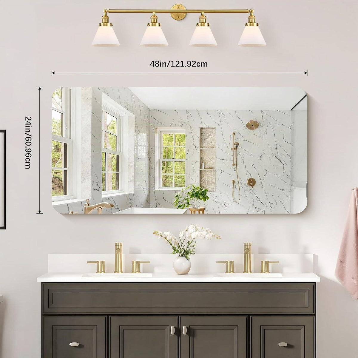 Rahmenloser Badezimmerspiegel 120x60cm – Klar & Robust
