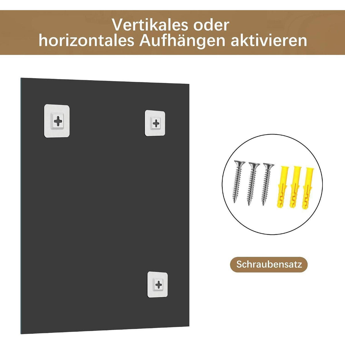 Rahmenloser Badezimmerspiegel 60x90 cm – HD Spiegelung, Robust & Modern