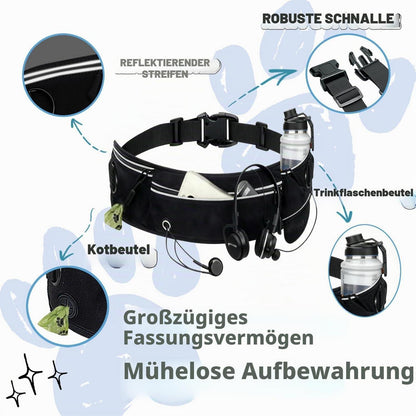 Freihand Hundeleine mit Taillenbeutel & Kotbeutelspender