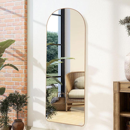 Ganzkörperspiegel 168x60cm, Gold – Gehärtetes Glas, Moderner Stil