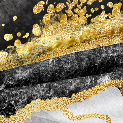 4tlg. Bettwäsche Set Marmor Gold Schwarz 135x200 cm Mikrofaser