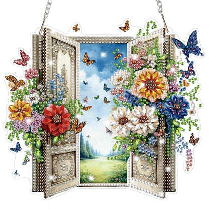5D Diamantmalerei Blumen Fensterbild für Erwachsene