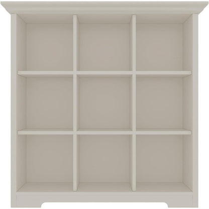 OSCHF 9-Fächers Bücherregal mit Sockel – Weißes Holzregal für Wohnen & Büro