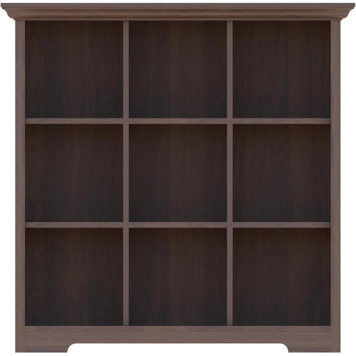 OSCHF 9-Fächers Bücherregal mit Sockel – Modernes Holzregal Walnuss