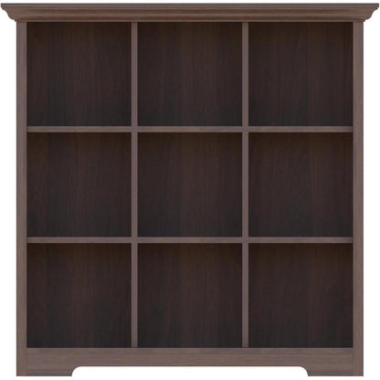 OSCHF 9-Fächers Bücherregal mit Sockel – Modernes Holzregal Walnuss