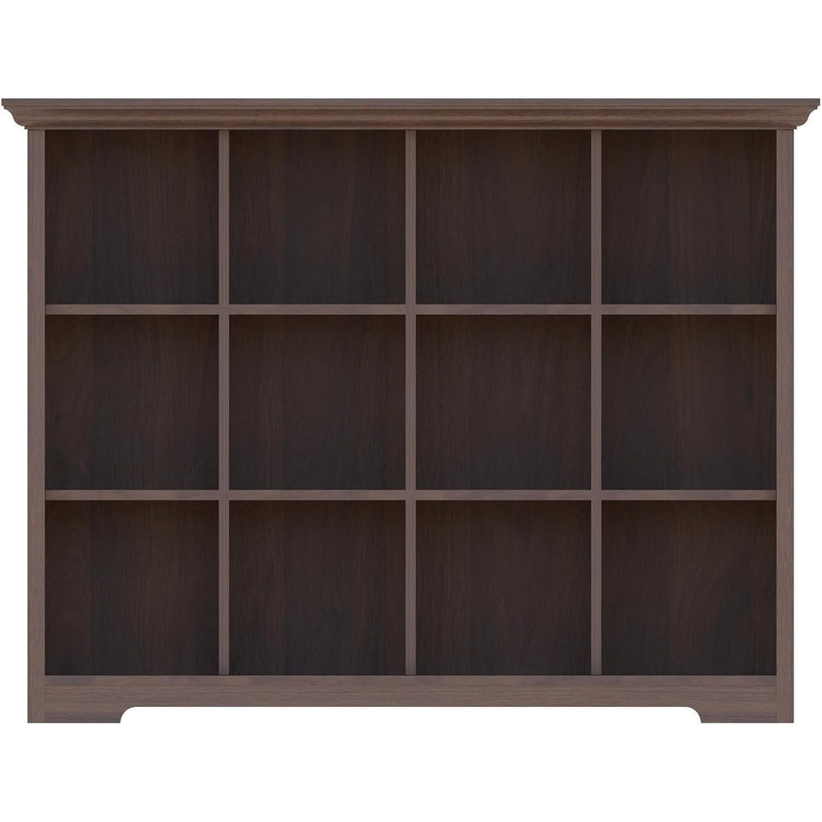 OSCHF 12-Fächer Bücherregal mit Sockel – Modernes Holzregal Walnuss