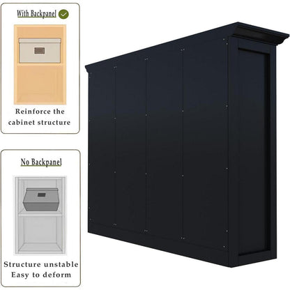 OSCHF 12-Fächer Bücherregal mit Sockel – Modernes Holzregal Schwarz