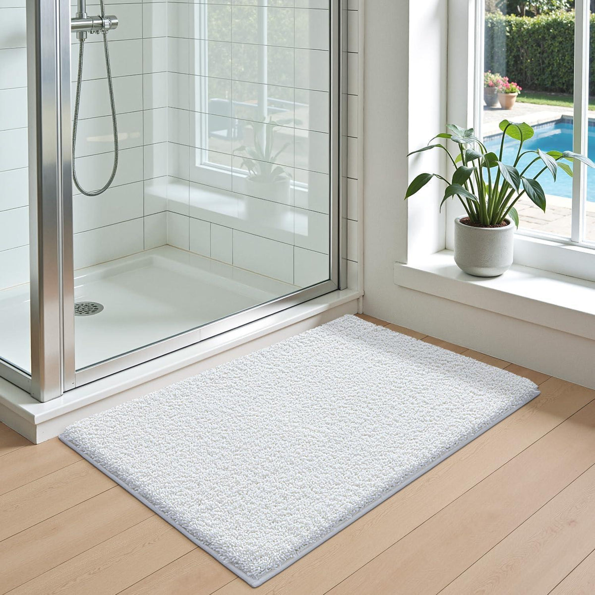 DEXI Badematte 60x110 cm - Rutschfest, Flauschig & Waschbar