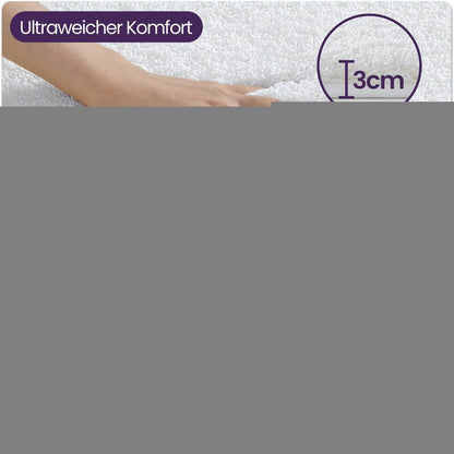 DEXI Badematte 60x110 cm - Rutschfest, Flauschig & Waschbar