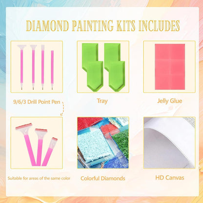 5D Diamantmalerei Set Bunter Himmel A 4er, 30x40 cm