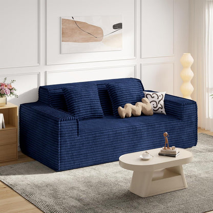 Boneless Cord Sofa mit Schlaffunktion – Modernes Wolkensofa Blau