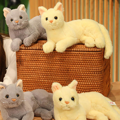 Lebensechte Katze Kuscheltier - 30/36cm Plüschkatze Grau