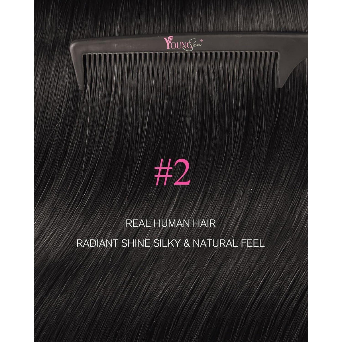 Echthaar Tape Extensions Dunkelbraun - 40cm, 50g