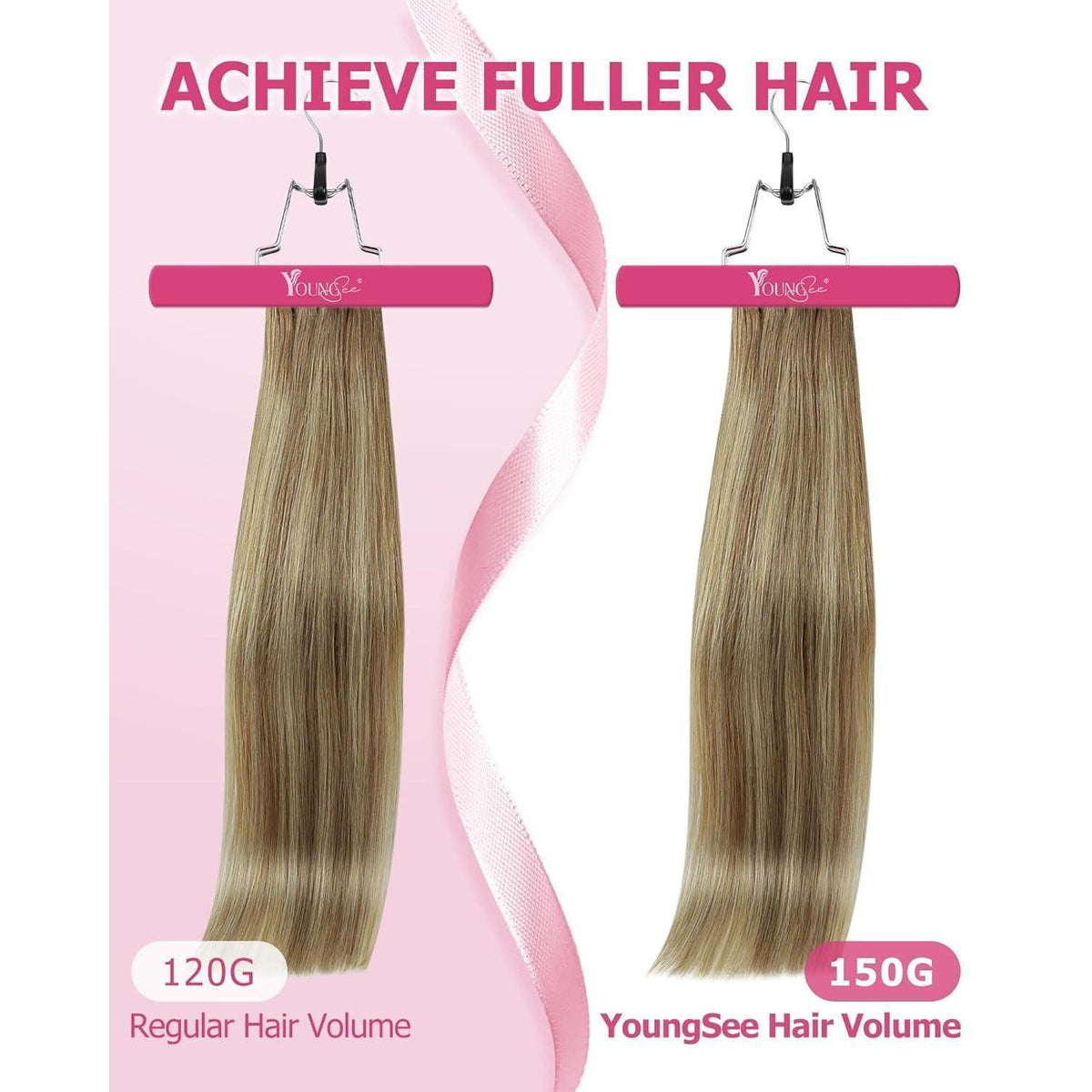 Echthaar Clip-in Extensions Ombre 50cm - Volumengeber