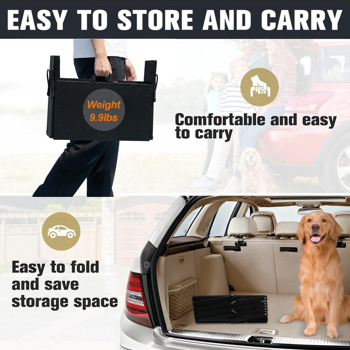 Hundetreppe Klappbar – Gelenkschonend & Stabil für Auto, SUV