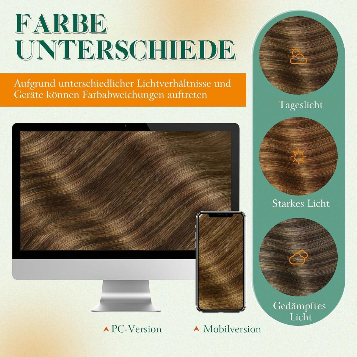 Echthaar Tape Extensions Braun Ombre 55cm - Remy Menschenhaar