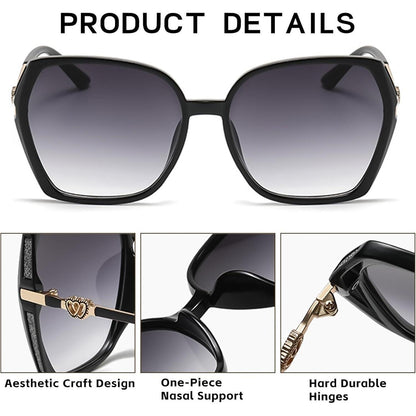 Sonnenbrille Damen Schmetterling Groß Braun 54mm UV Schutz