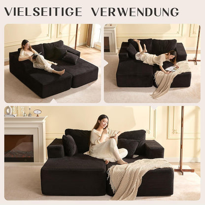 Großes Modulsofa 194cm – Bonell Ecksofa mit Recamiere & Schlafsofa
