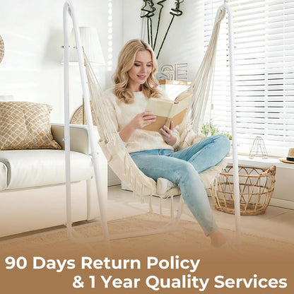 U-förmiger Hängesesselständer – Stahl, Weiß, 100 kg Tragkraft
