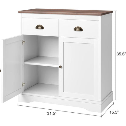 Sideboard Kommode mit 2 Türen & 2 Schubladen – 80x40x90cm