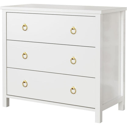 Weiße Kommode mit 3 Schubladen – Schlafzimmer Sideboard