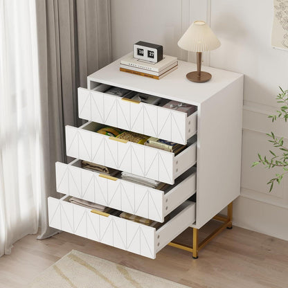 Weißes Sideboard mit 4 Schubladen, 60x40x80cm