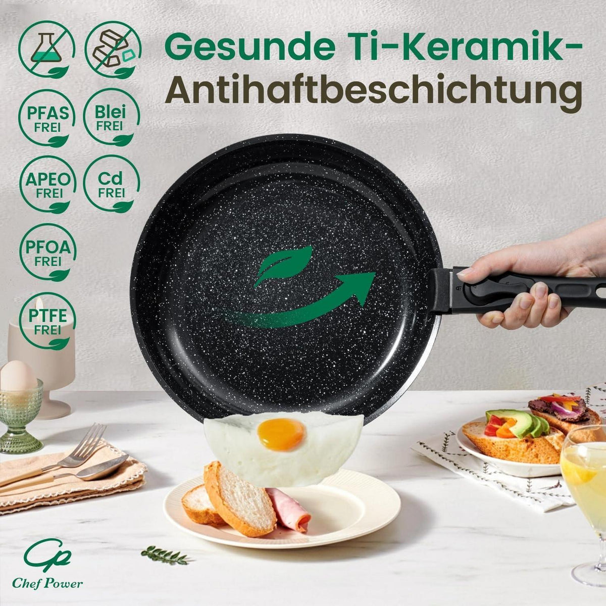 19-teiliges Topf- & Pfannenset mit Titan-Keramik-Antihaftbeschichtung