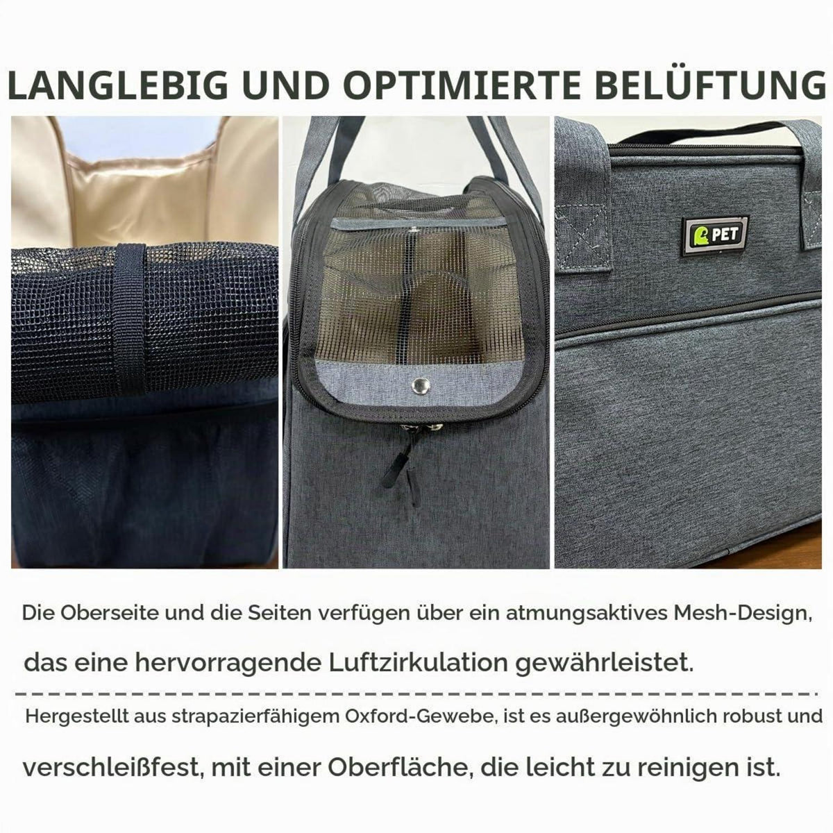 Hundetransporttasche Dunkelblau für kleine Hunde & Katzen