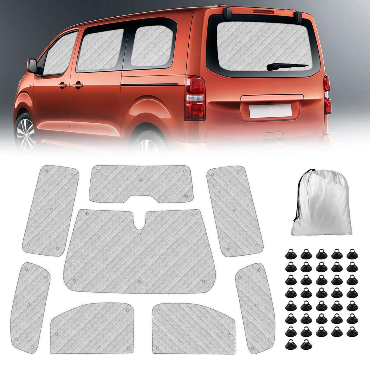 Thermomatte Citroen Dispatch 2017-2026 LWB – Sonnenschutz & Wärmeisolierung