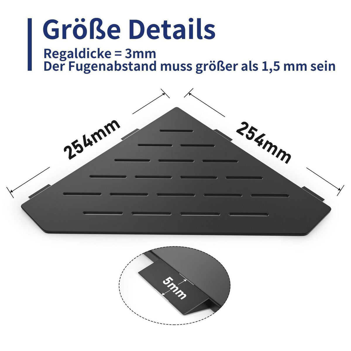 Edelstahl Duschablage Ecke – 2er Pack, Schwarz