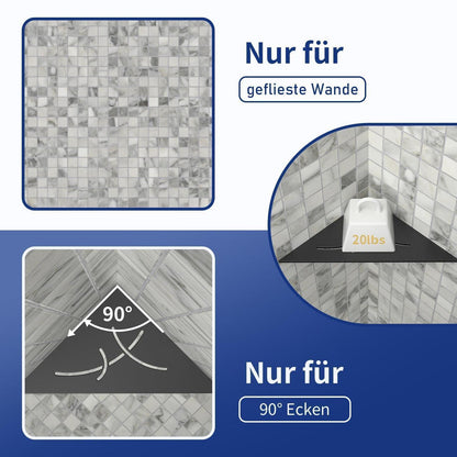 Eck-Duschregal Edelstahl 2er-Pack Schwarz – Platzsparend & Robust