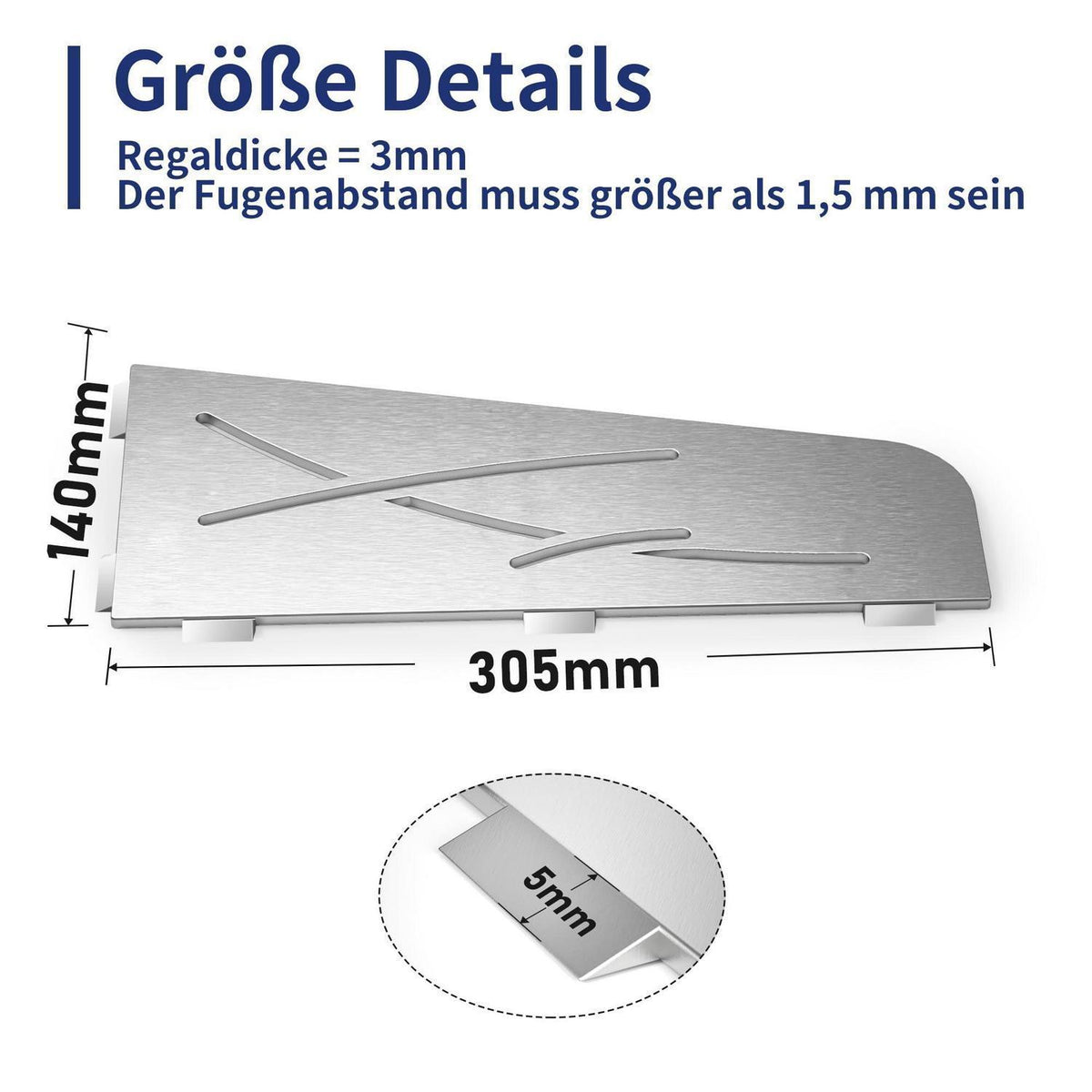 Eckduschregal Edelstahl SUS304 – Duschablage für Fliesen