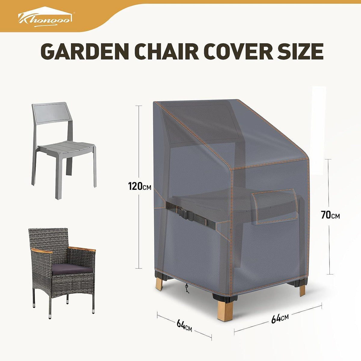 Gartenstuhl Abdeckung 64x64x70/120cm – Wasserdicht & Winterfest