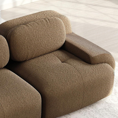Modulares Cord Sofa 2-3 Sitzer Braun – Wohnzimmer & Büro