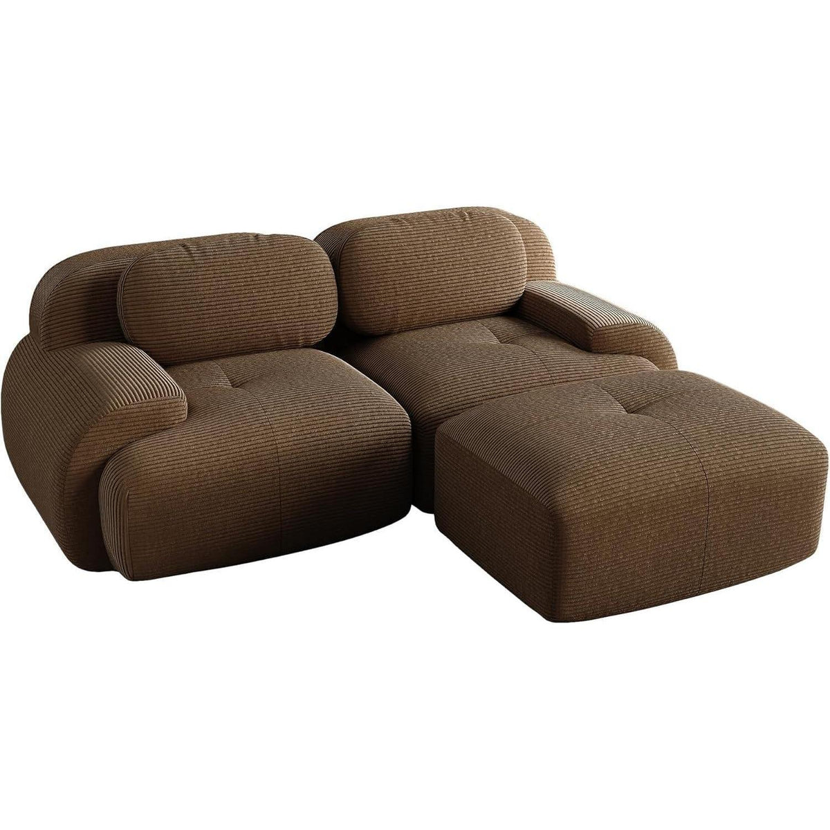 Modulares Cord Sofa 2-3 Sitzer Braun – Wohnzimmer & Büro