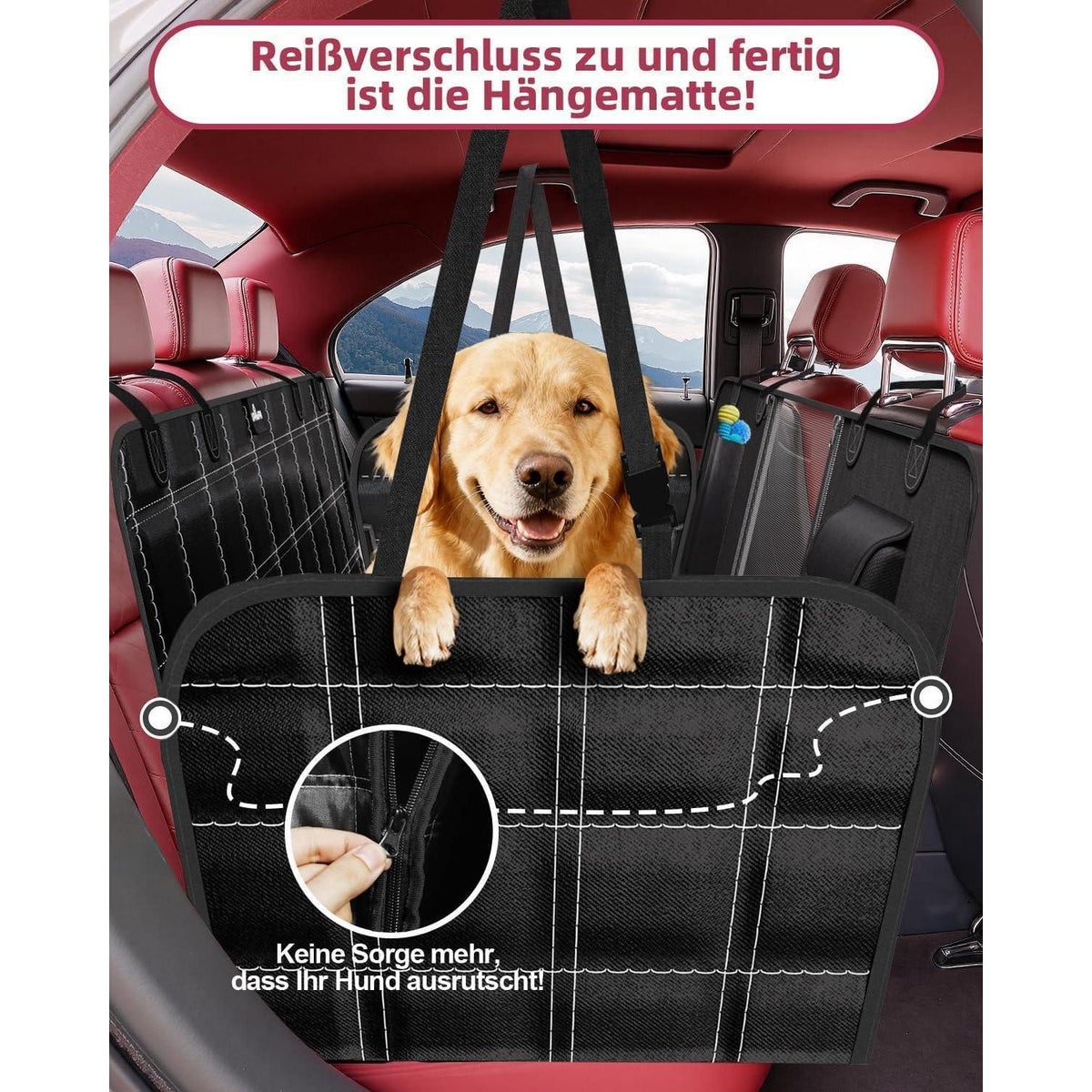 Hundedecke Auto Rückbank Wasserdicht Kratzfest mit Seitenschutz