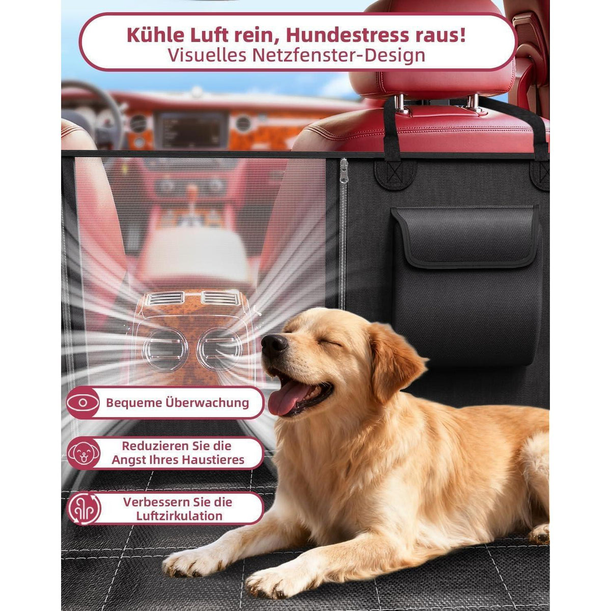 Hundedecke Auto Rückbank Wasserdicht Kratzfest mit Seitenschutz