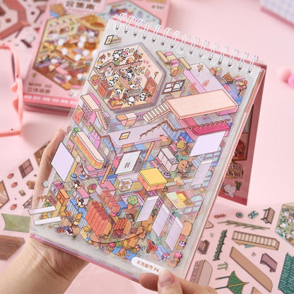 3D Haus Sticker Set – Miniatur Szenen für Kinder & Scrapbooking