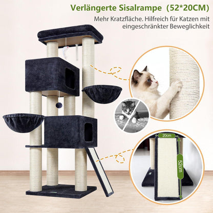 Stabiler Kratzbaum 170cm für Große Katzen – Dunkelgrau