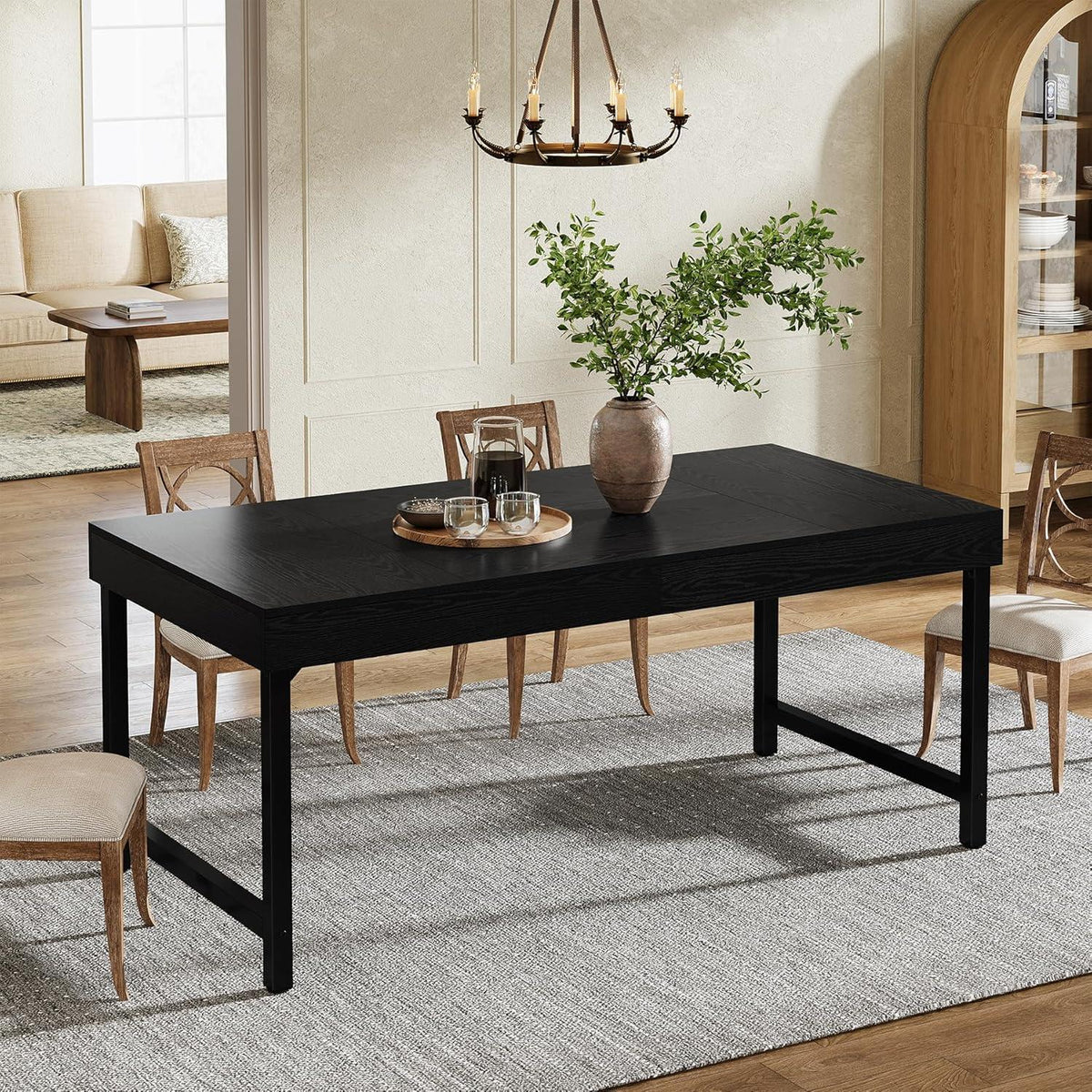 Esstisch Farmhaus Stil 140cm – Industrieller Küchentisch für 4-6 Personen