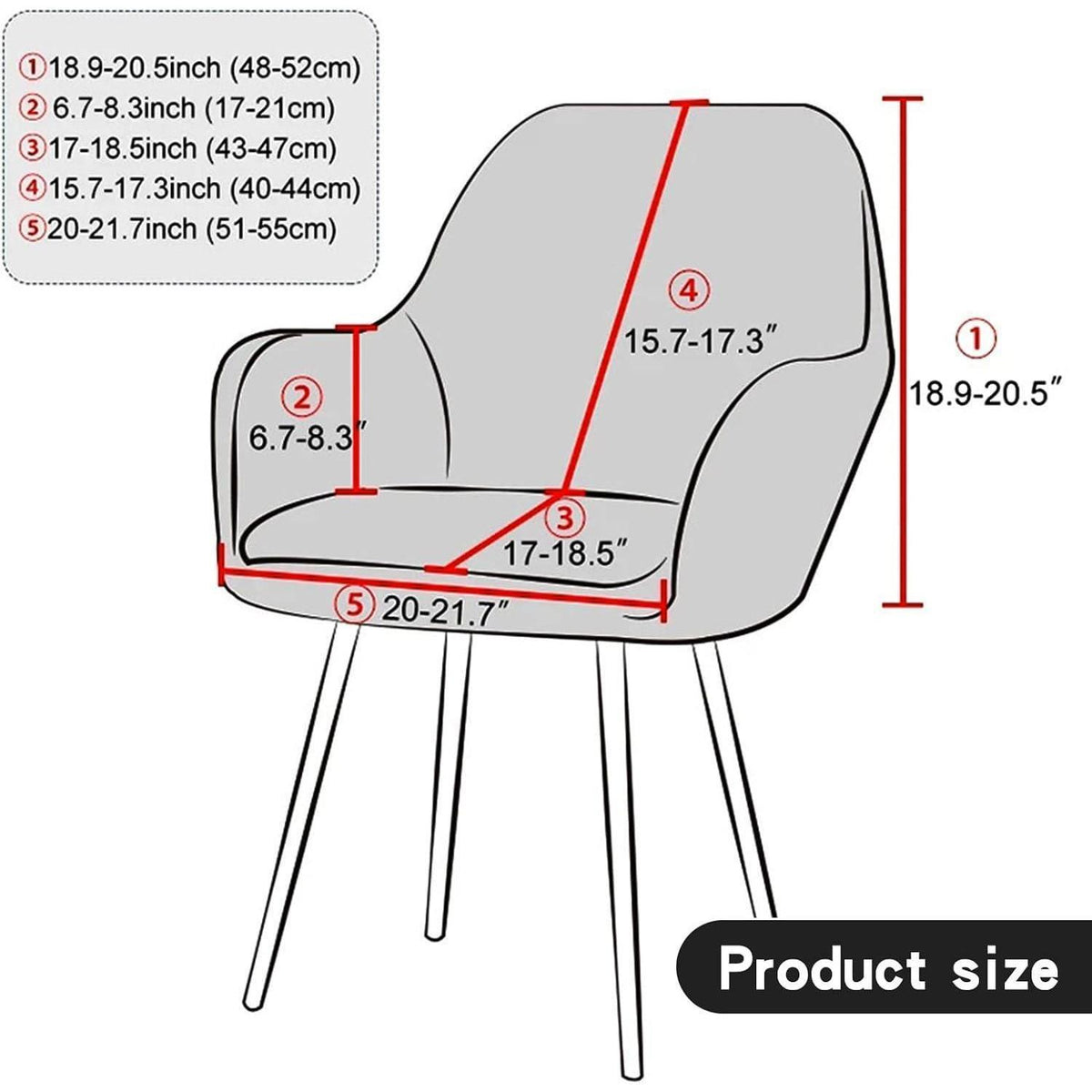 Stretch Stuhlhussen Samt 2er Set für Esszimmerstühle
