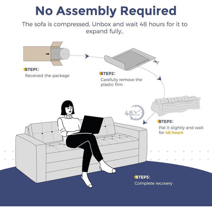 Klappsofa 190cm mit Schlaffunktion & Kissen – Dunkelblau