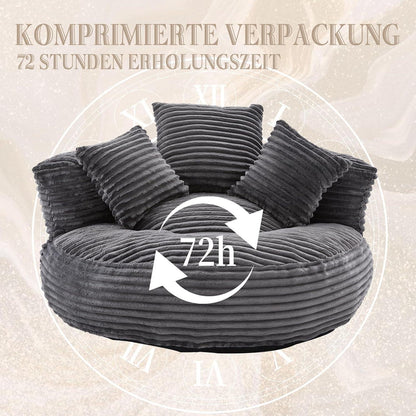 Lazy Sitzsack mit hohem Rücken – Bequemer Lounger für Wohnzimmer