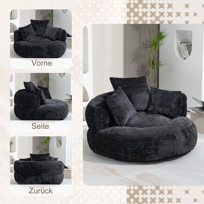 Lazy Sitzsack mit hohem Rücken – Bequemer Lounger für Wohnzimmer